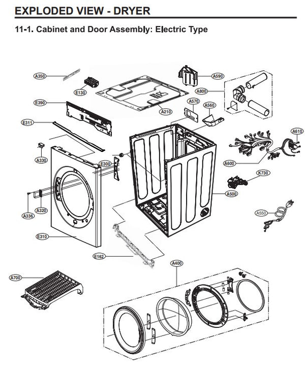 LG Dryer Power Cords EAD60843557 (OEM) Dryer LG