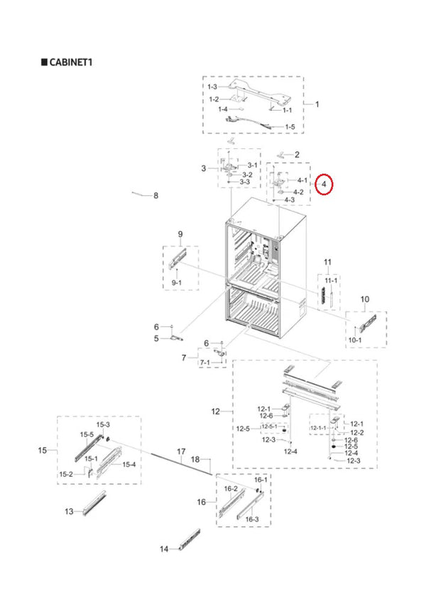 Samsung Refrigerator & Freezer Hinges DA97-12574A (OEM) Refrigerator & Freezer Samsung