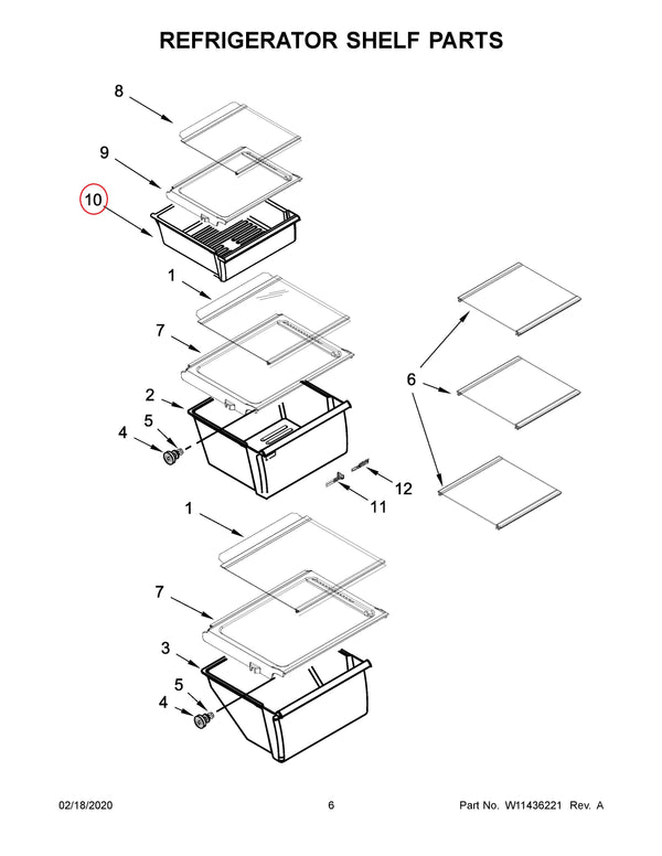 Whirlpool Refrigerator & Freezer Drawers / Crisper Drawers W11162448 (OEM) Refrigerator & Freezer Whirlpool