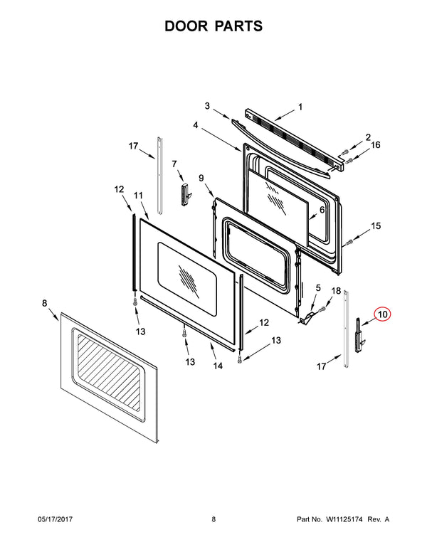 Whirlpool Range Hinges WPW10299225 (OEM) Range Whirlpool