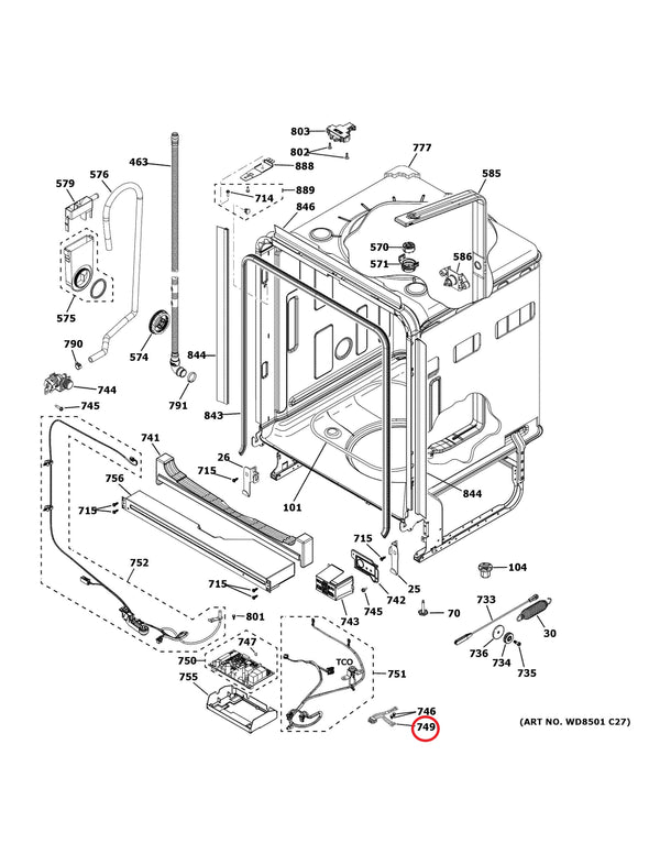 GE Dishwasher Wiring Harnesses WD21X26318 (OEM) Dishwasher GE