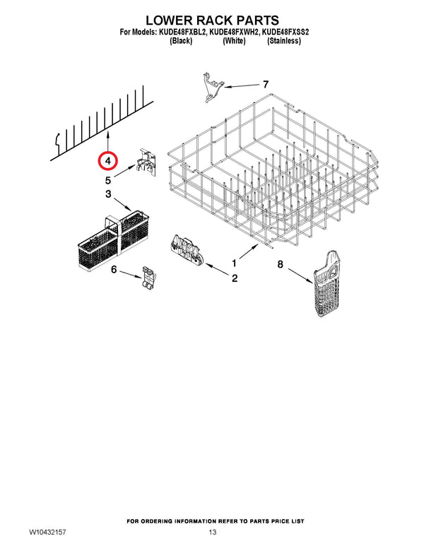 Whirlpool Dishwasher Misc. Parts W10728160 (OEM) Dishwasher Whirlpool