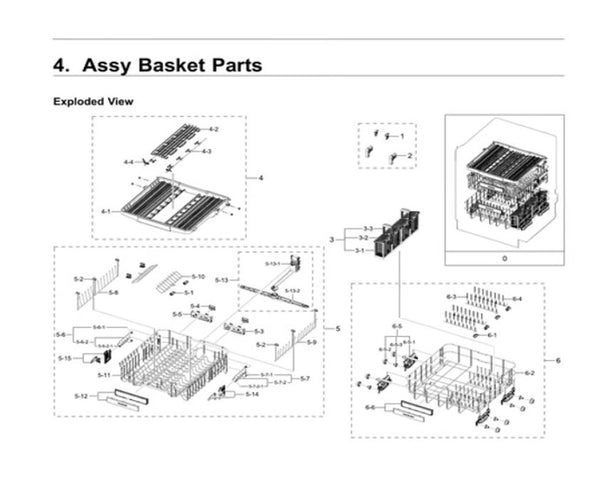 Samsung Dishwasher Racks DD97-00606A (OEM) Dishwasher Samsung