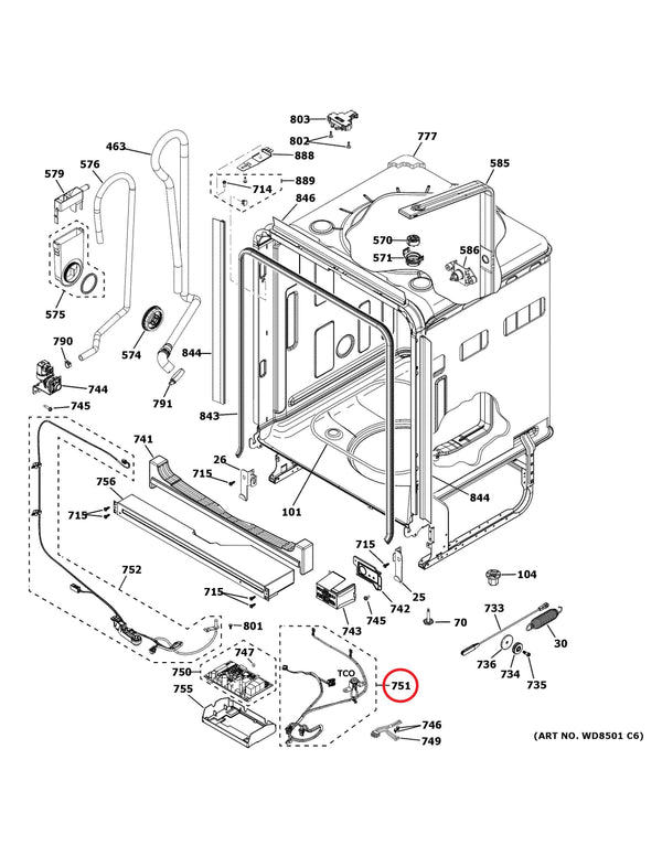 GE Dishwasher Wiring Harnesses WD21X27402 (OEM) Dishwasher GE