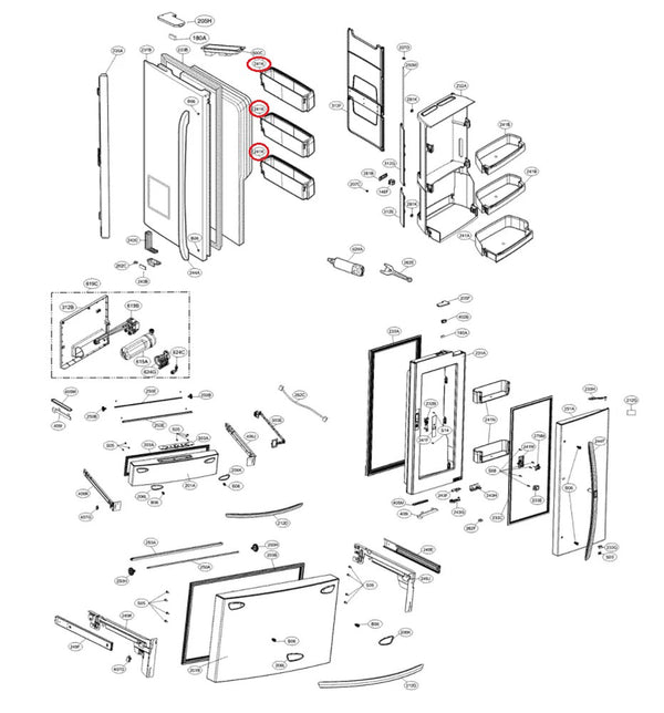 LG Refrigerator & Freezer Door Bins AAP73252302 (OEM) Refrigerator & Freezer LG