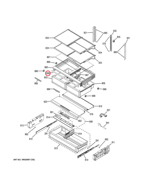 GE Refrigerator & Freezer Drawers / Crisper Drawers WR02X21803 (OEM) Refrigerator & Freezer GE
