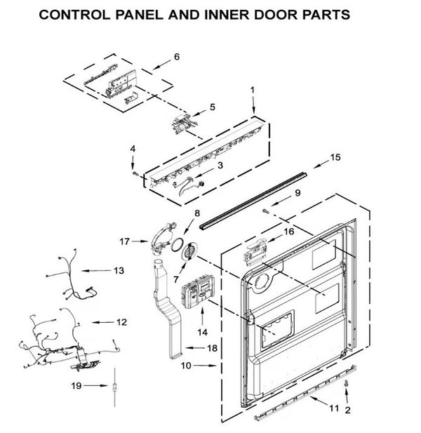 Kitchenaid Dishwasher Control Boards W11348063 (OEM) Dishwasher Kitchenaid