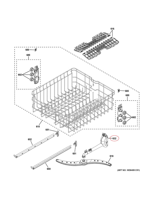 GE Dishwasher Racks WD22X10094 (OEM) Dishwasher GE
