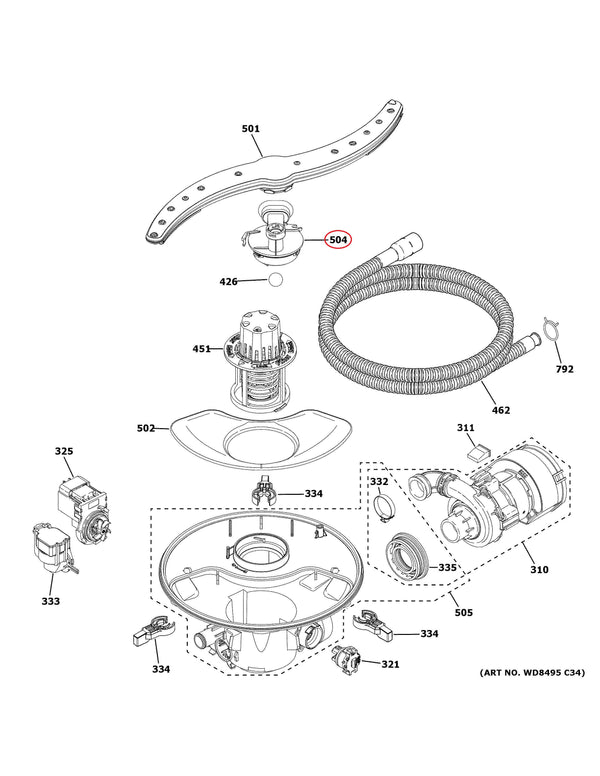 GE Dishwasher Sumps WD19X25466 (OEM) Dishwasher GE