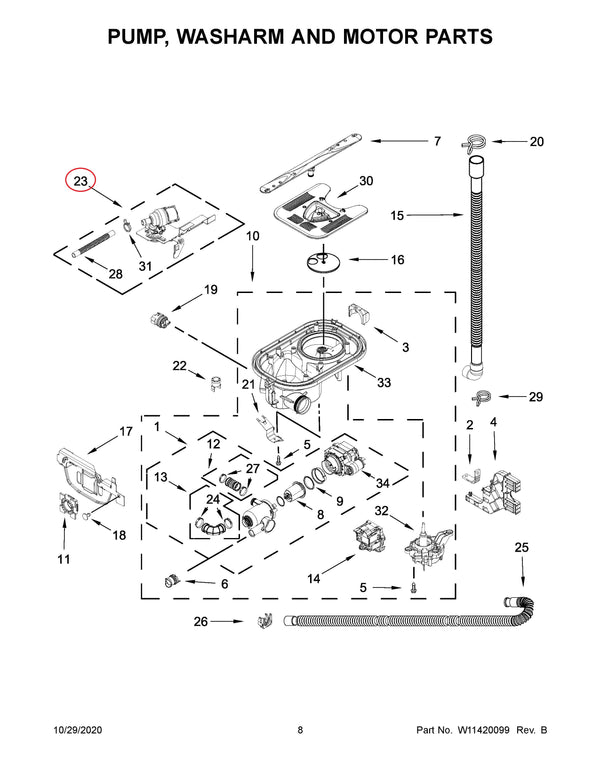 Whirlpool Dishwasher Water Inlet Valves W11434044 (OEM) Dishwasher Whirlpool