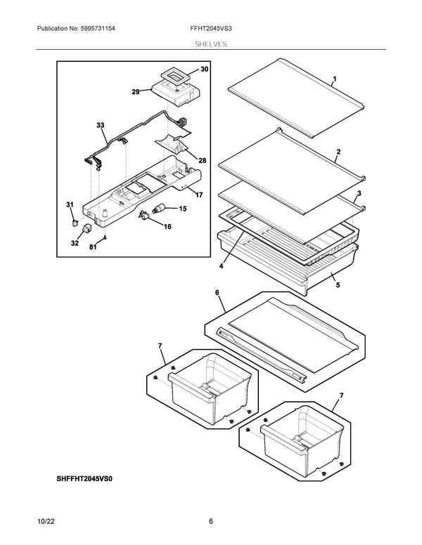 Electrolux Refrigerator & Freezer Shelves 5304524091 (OEM) Refrigerator & Freezer Electrolux