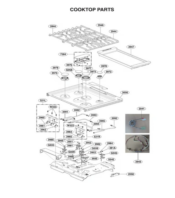 LG Range Misc. Parts EBG61305805 (OEM) Range LG