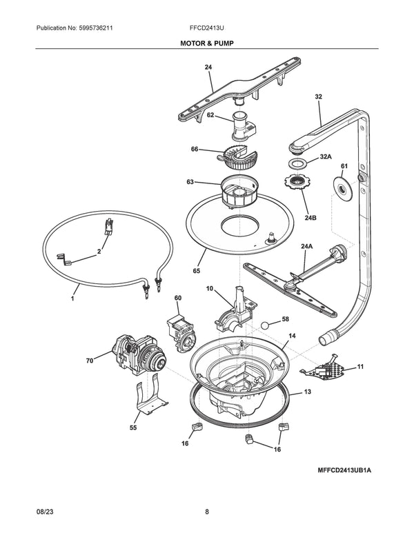 Electrolux Dishwasher Sumps 154728201 (OEM) Dishwasher Electrolux
