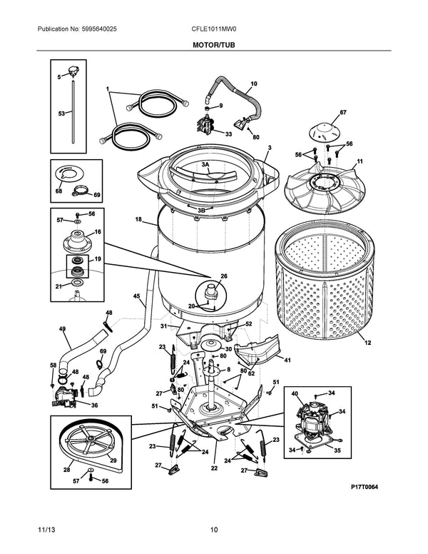 Electrolux Washer Misc. Parts 137308000 (OEM) Washer Electrolux