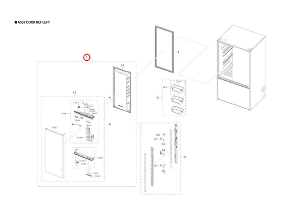 Samsung Refrigerator & Freezer Doors DA91-05271M (OEM) Refrigerator & Freezer Samsung