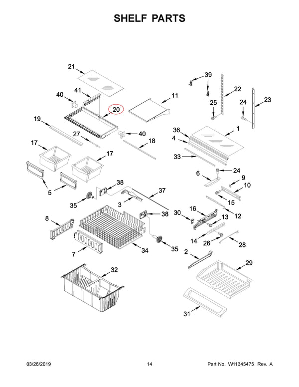 Whirlpool Refrigerator & Freezer Misc. Parts W10858393 (OEM) Refrigerator & Freezer Whirlpool