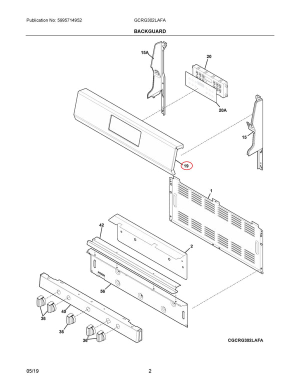 Frigidaire Range Front Panels 5304509890 (OEM) Range Frigidaire