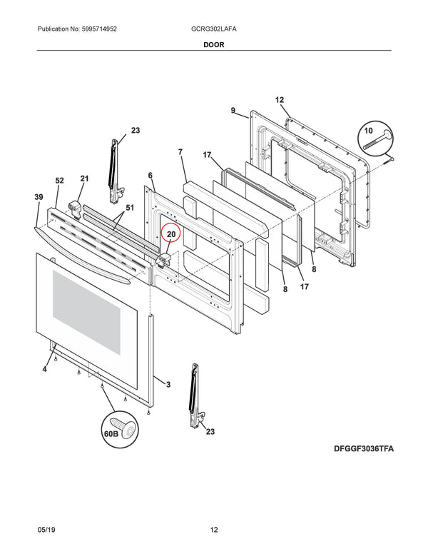 Frigidaire Range Misc. Parts 316353004 (OEM) Range Frigidaire