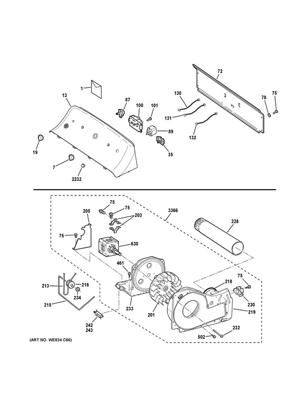 GE Dryer Motors WE17X24535 (OEM) Dryer GE