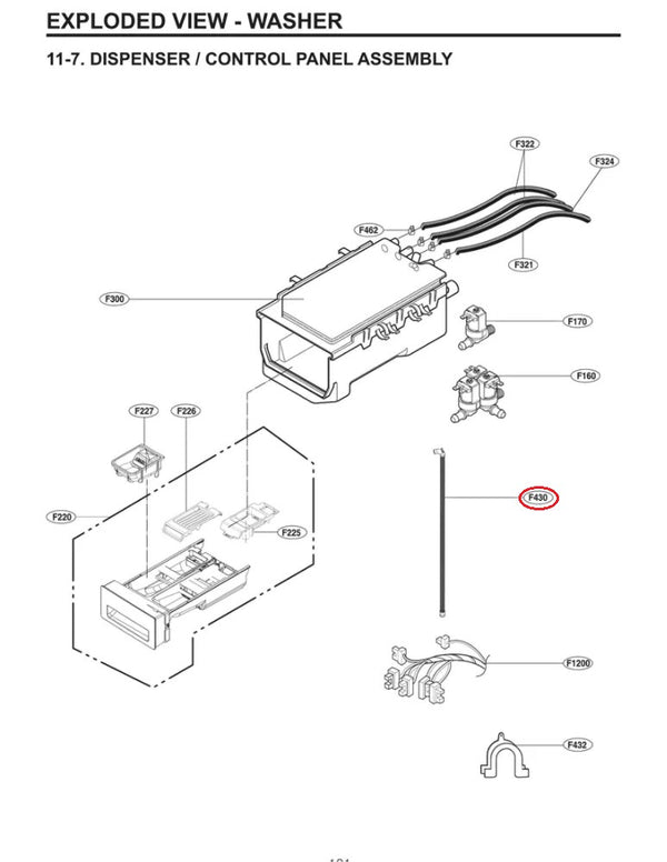 LG Washer Drain Hoses AEM74772904 (OEM) Washer LG