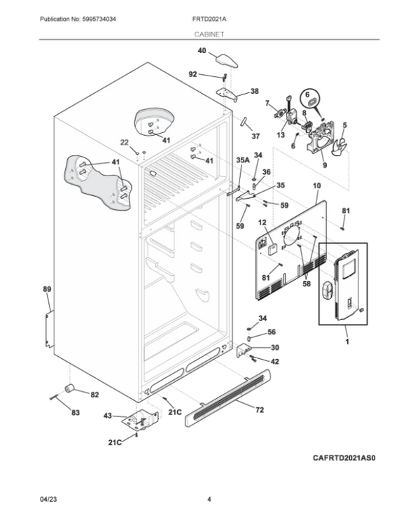 Frigidaire Refrigerator & Freezer Hinges 240313802 (OEM) Refrigerator & Freezer Frigidaire