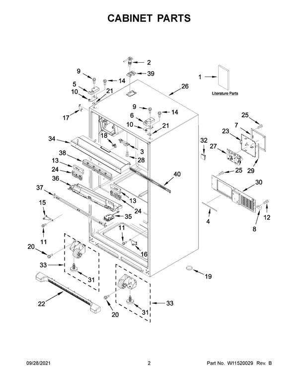 Whirlpool Refrigerator & Freezer Misc. Parts W11415785 (OEM) Refrigerator & Freezer Whirlpool