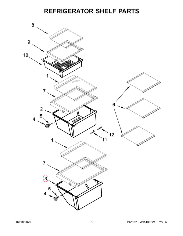 Whirlpool Refrigerator & Freezer Drawers / Crisper Drawers W11162446 (OEM) Refrigerator & Freezer Whirlpool
