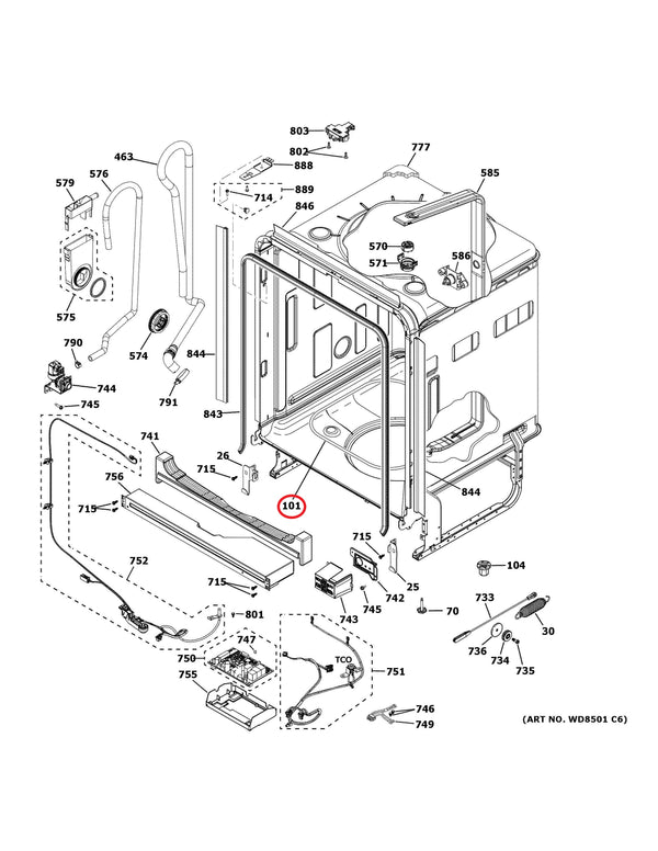 GE Dishwasher Heater Elements WD05X30298 (OEM) Dishwasher GE