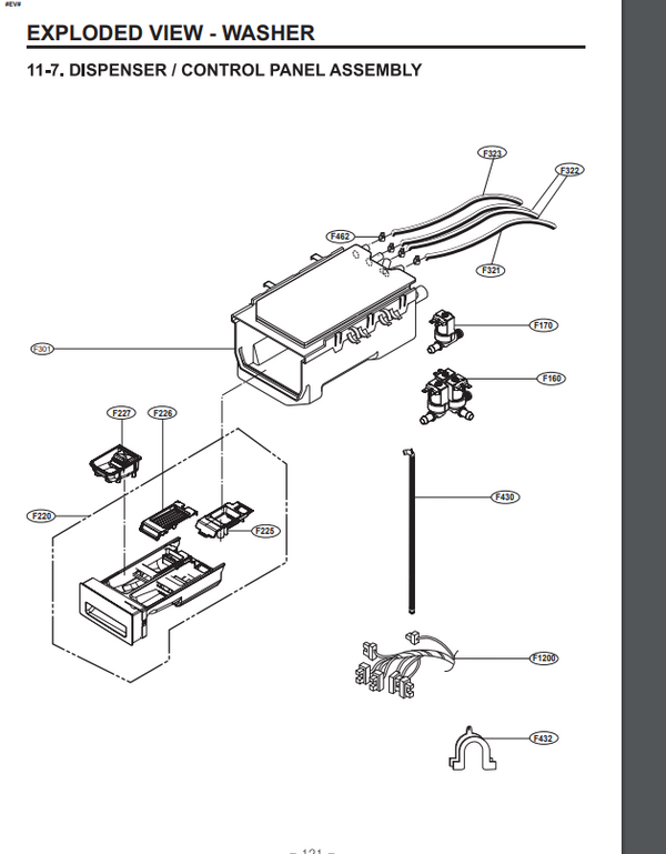 LG Washer Dispenser Parts AGL77376819 (OEM) Washer LG