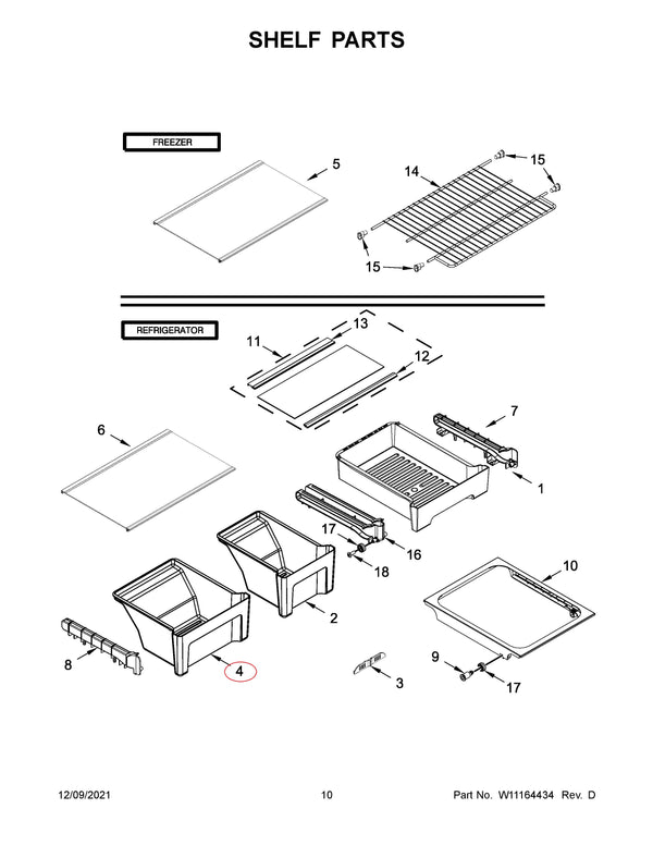 Whirlpool Refrigerator & Freezer Drawers / Crisper Drawers W10860122 (OEM) Refrigerator & Freezer Whirlpool