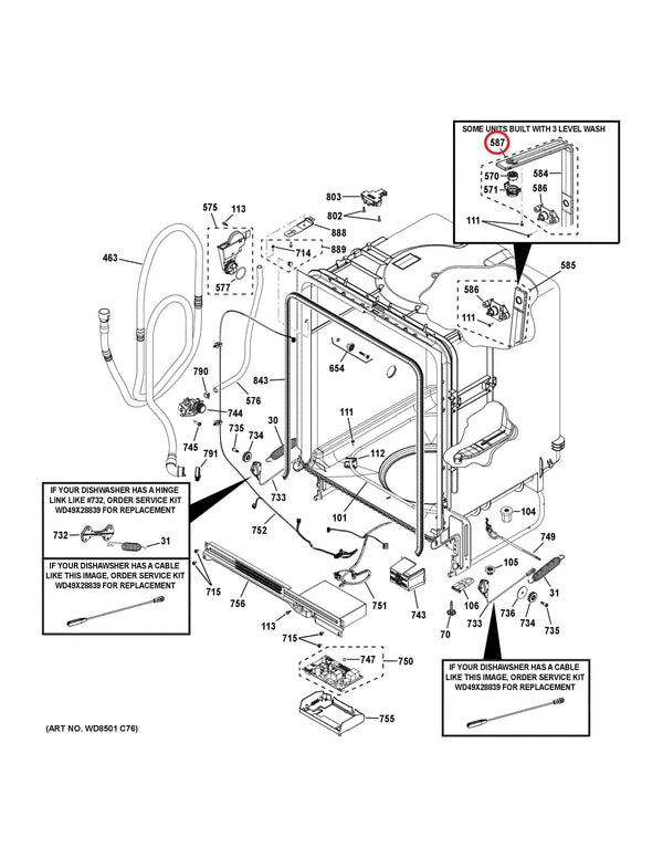 GE Dishwasher Misc. Parts WD12X26438 (OEM) Dishwasher GE