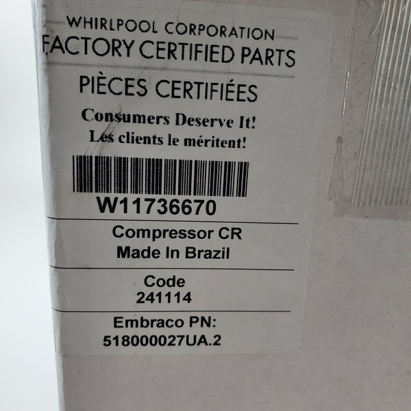 Whirlpool Refrigerator & Freezer Compressors W11736670 (OEM) Refrigerator & Freezer Whirlpool