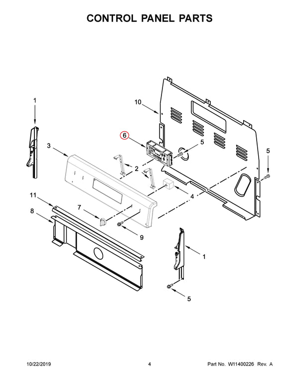 Whirlpool Range Control Boards W11567368 (OEM) Range Whirlpool