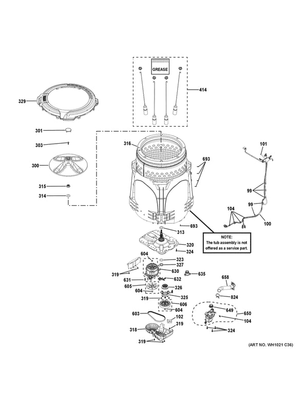 GE Washer Misc. Parts WH01X32881 (OEM) Washer GE