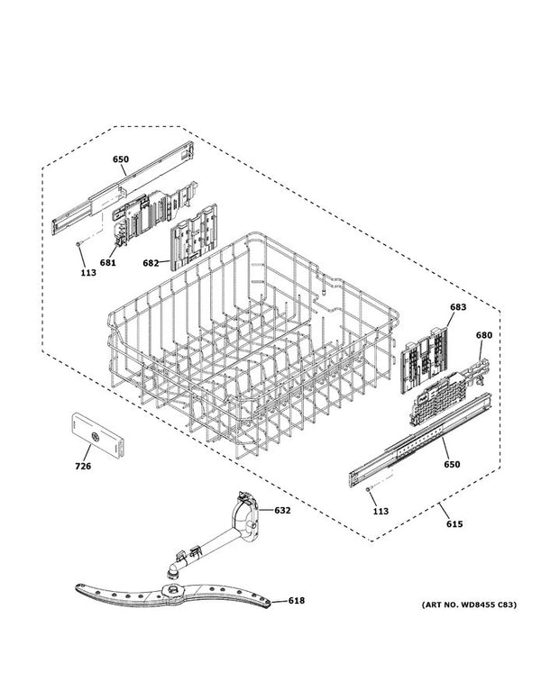 GE Dishwasher Racks GE-WD28X30222 (OEM) Dishwasher GE