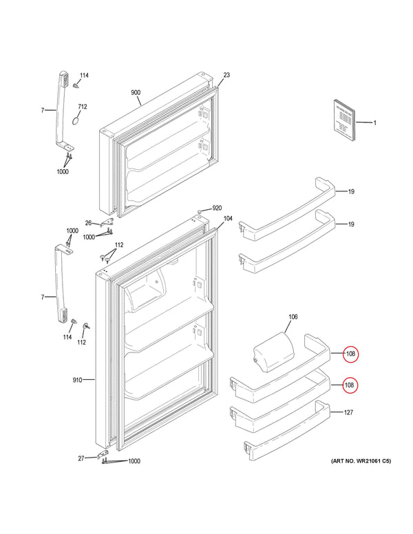 GE Refrigerator & Freezer Shelves WR17X30024 (OEM) Refrigerator & Freezer GE