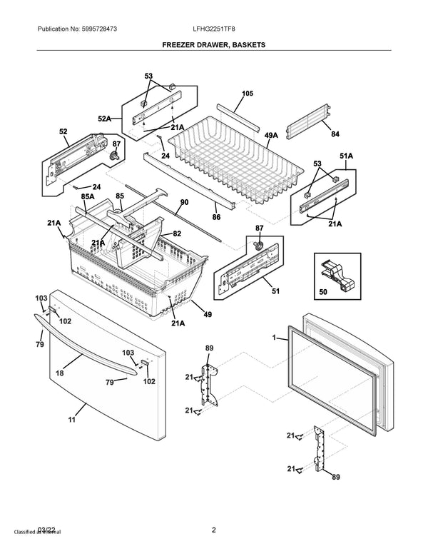 Frigidaire Refrigerator & Freezer Misc. Parts 5304508094 (OEM) Refrigerator & Freezer Frigidaire