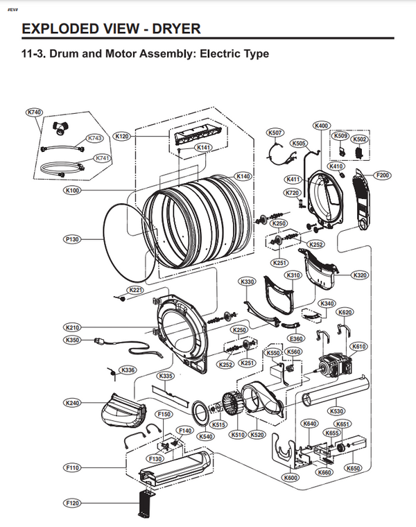 LG Dryer Misc. Parts 5209EL1001C (OEM) Dryer LG