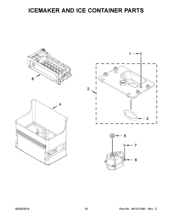 Whirlpool Refrigerator & Freezer Ice Makers W11557001 (OEM) Refrigerator & Freezer Whirlpool