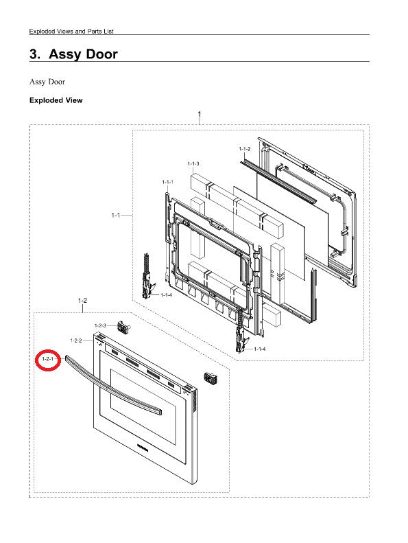 Samsung Range Door Handles DG94-03005B (OEM) Range Samsung