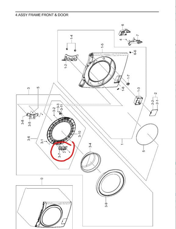 Samsung Washer Door Hinges DC61-02635A (OEM) Washer Samsung