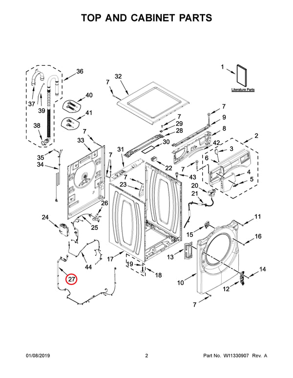 Whirlpool Washer Wiring Harnesses W11550159 (OEM) Washer Whirlpool