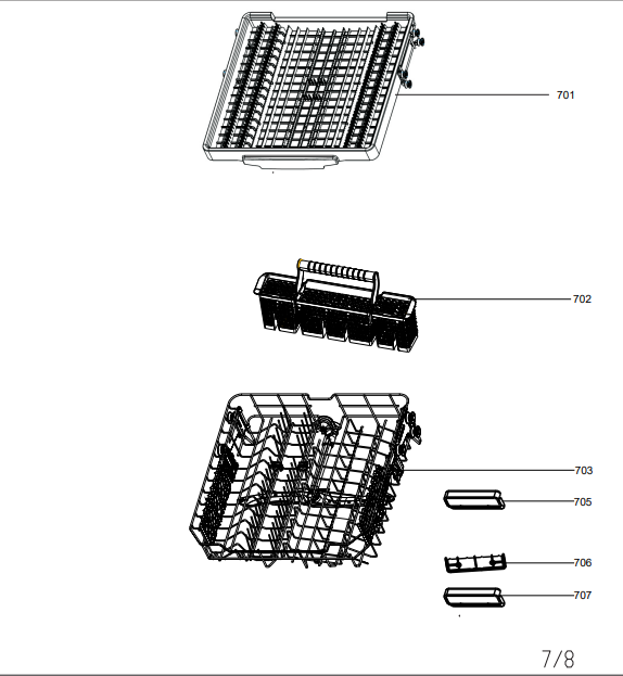 Midea Dishwasher Baskets 12176000A42036 (OEM) Dishwasher Midea