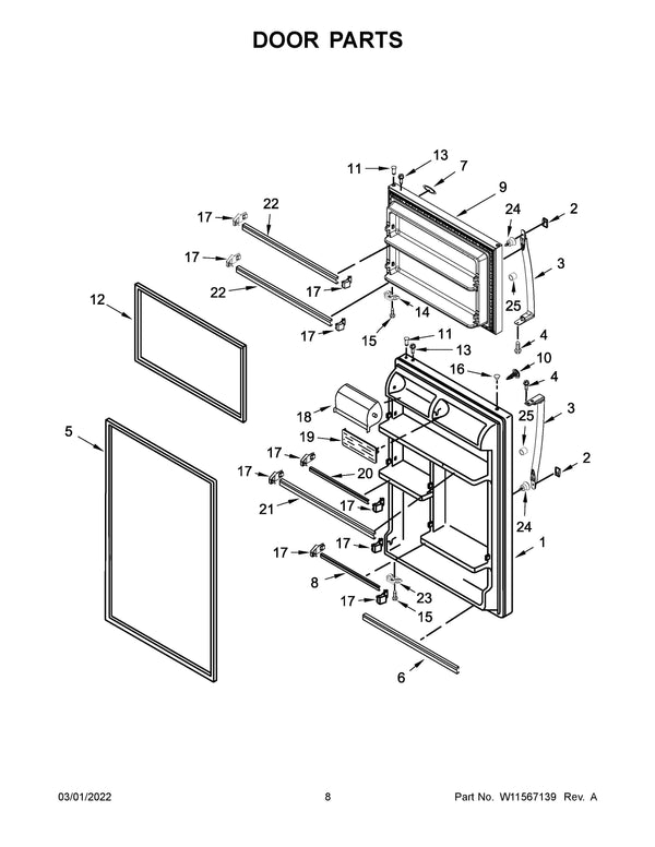 Whirlpool Refrigerator & Freezer Misc. Parts WP2156003 (OEM) Refrigerator & Freezer Whirlpool
