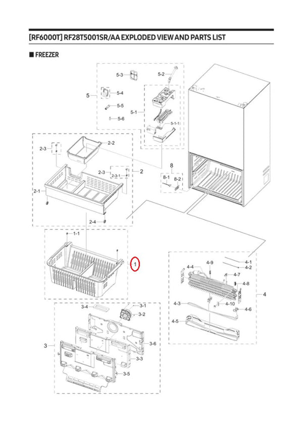 Samsung Refrigerator & Freezer Drawers / Crisper Drawers DA97-21001A (OEM) Refrigerator & Freezer Samsung