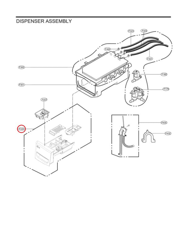 LG Washer Dispenser Parts AGL74074399 (OEM) Washer LG