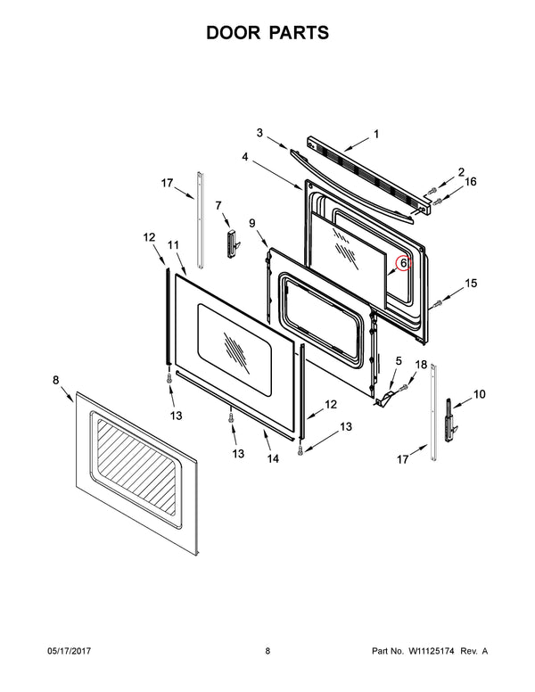 Whirlpool Range Glass W11399628 (OEM) Range Whirlpool