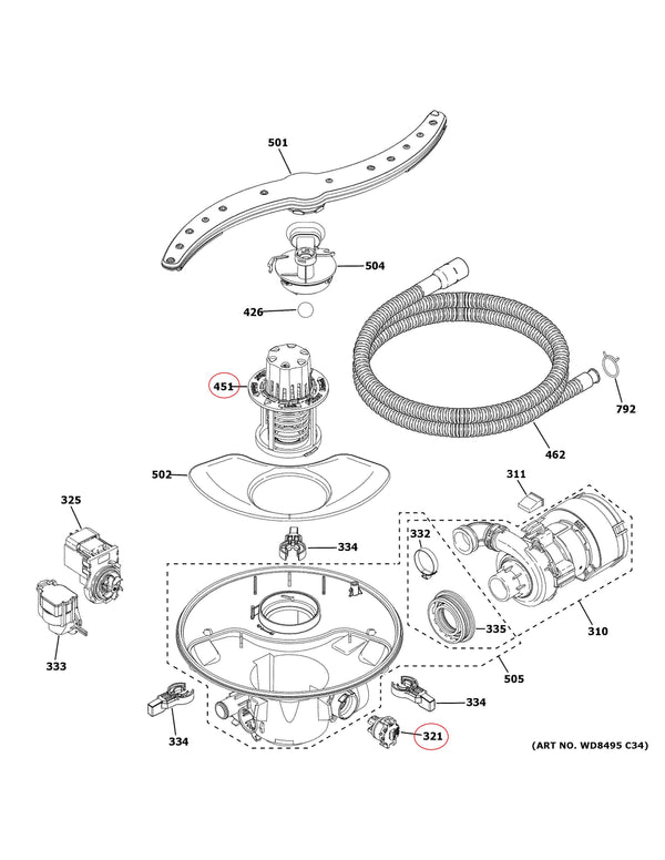 GE Dishwasher Sensors WD21X22830 (OEM) Dishwasher GE