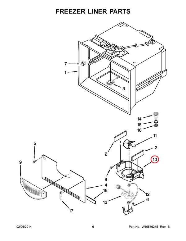Whirlpool Refrigerator & Freezer Fan Shrouds WPW10363507 (OEM) Refrigerator & Freezer Whirlpool