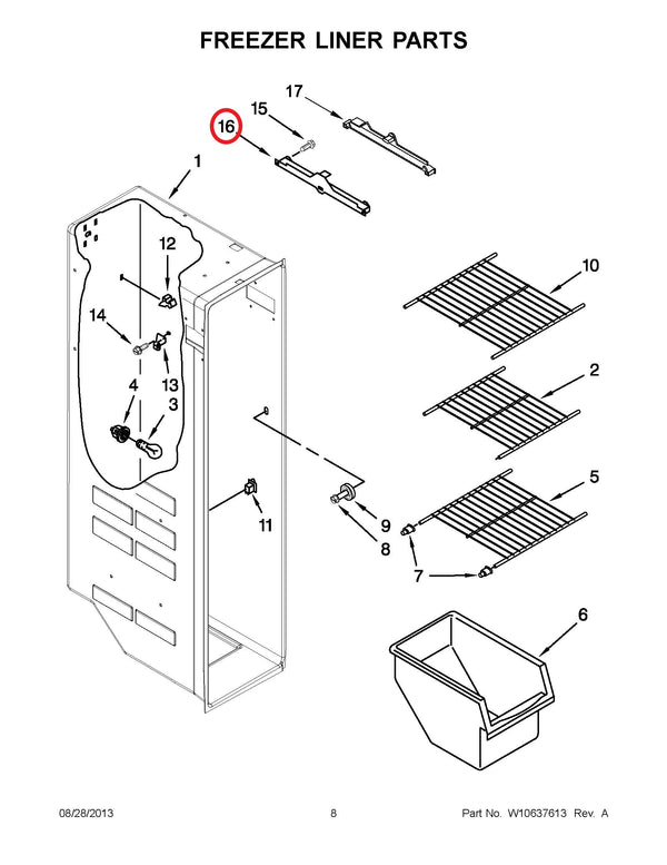 Whirlpool Refrigerator & Freezer Rails W10845585 (OEM) Refrigerator & Freezer Whirlpool